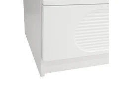 Buffet moderno 60x38.5x85 cm - Mueble de almacenamiento con 4 cajones - Acabado brillante - Blanco