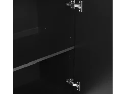 Buffet moderno 120x40x78.5cm - con 3 puertas - con estantes ajustables - motivo en U - Negro