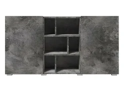 Buffet NARVA 130 cm efecto pizarra - 2 puertas y 6 nichos - 132.4 x 68.1 x 39.5 cm