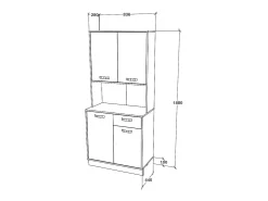 Buffet Oma haaus, Roble Sonoma Oscuro/Blanco, L 84 cm