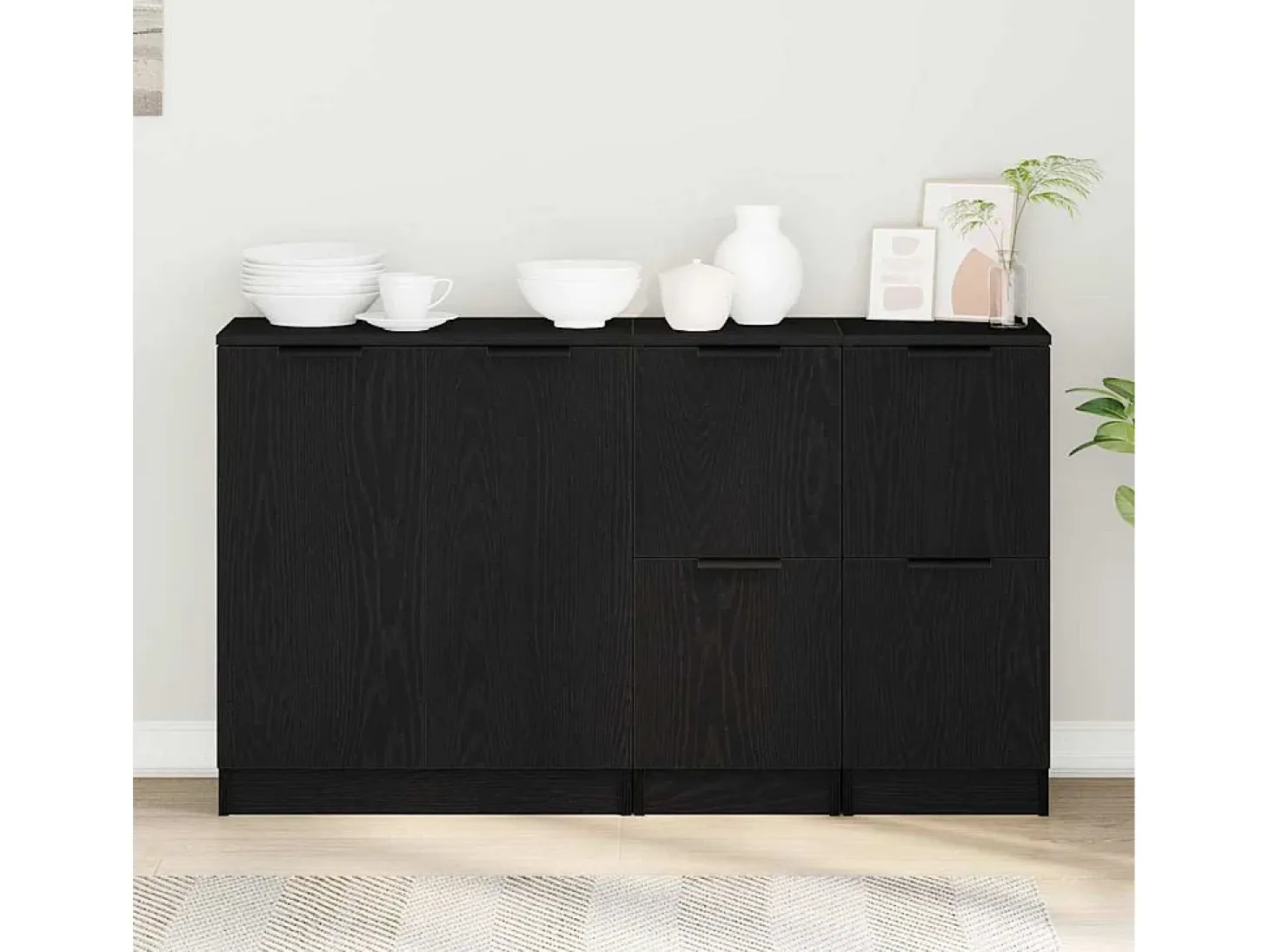 Buffet Roble Negro 180 x 30 x 70 cm Madera contrachapada