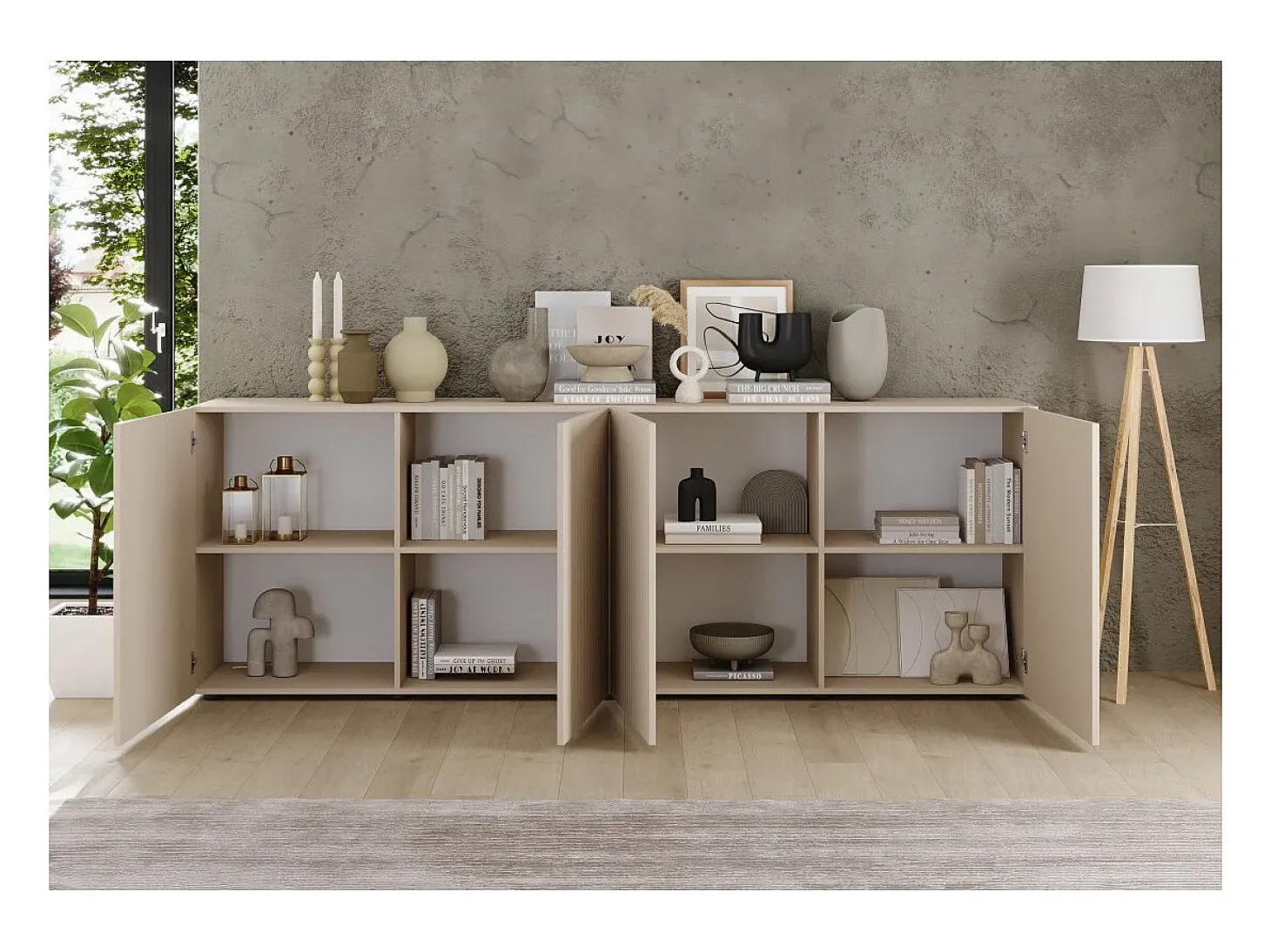 Buffet SCENA – 241×84×42 cm – 4 puertas – Cachemira