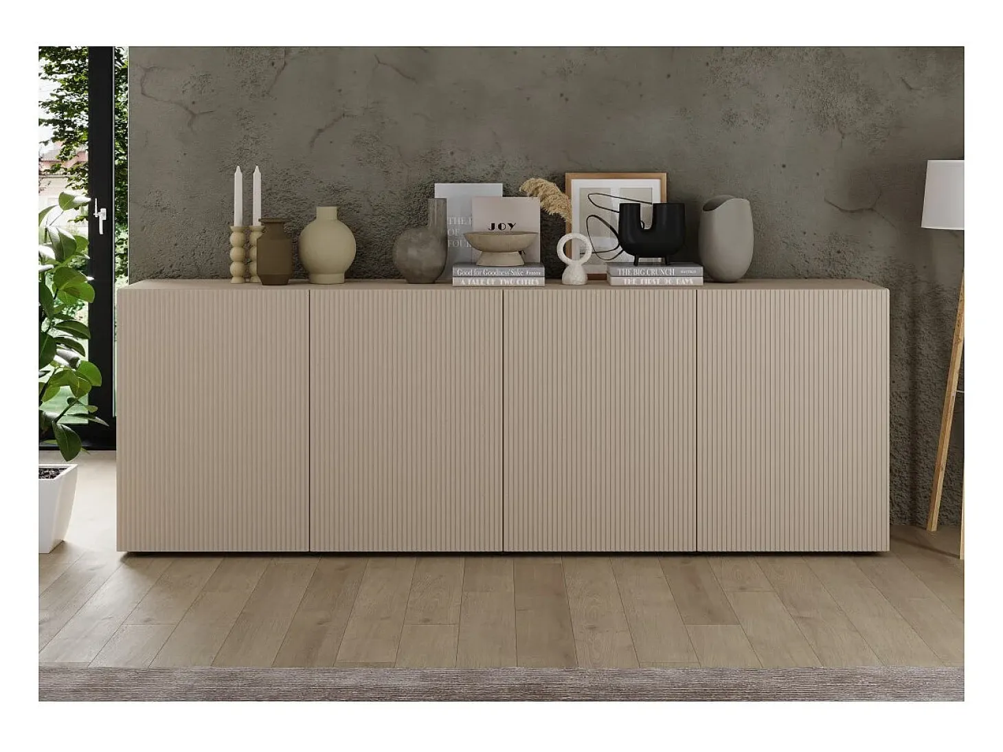 Buffet SCENA – 241×84×42 cm – 4 puertas – Cachemira