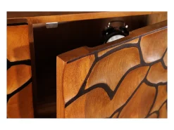 Buffet TERRAKAN 180 cm – Madera Maciza de Mango Marrón – Frente Tallado 3D