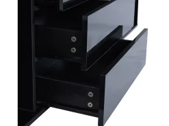 Buffet 140x40x70 cm - con 6 cajones grandes - con LED - negro