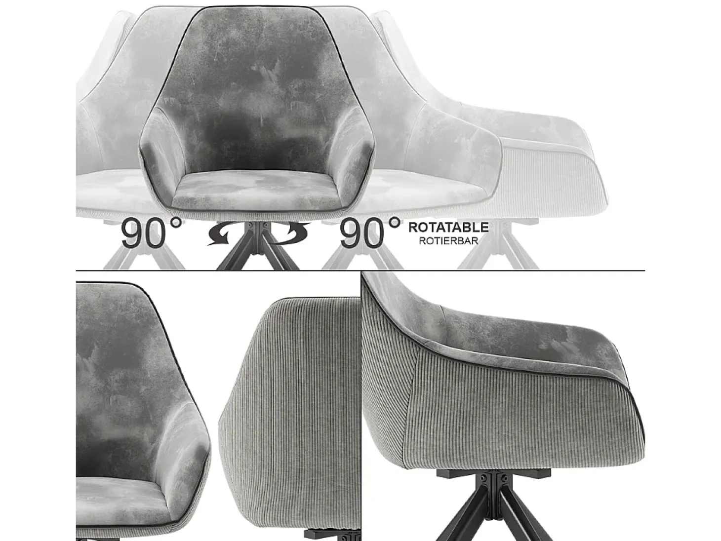 Butaca gris claro 60x62x89 eleganza