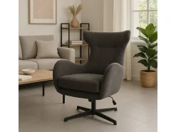 Butaca Munich giratoria y reclinable gris 100x77x85 cm Adec
