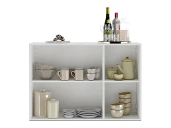 Buyqualia Aparador Moderno de 3 Puertas, Color Blanco, 90 cm de Ancho
