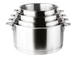 Cacerola de acero inoxidable de 20 cm con mango desmontable y sistema Click & Lock - Colección Combi de Lacor