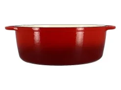 Cacerola ovalada de hierro fundido con revestimiento de acero esmaltado, 6,5 L - Roja