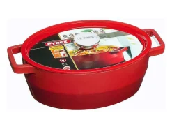 Cacerola Slow Cook Pyrex 3,8L hierro fundido rojo Ø29 cm
