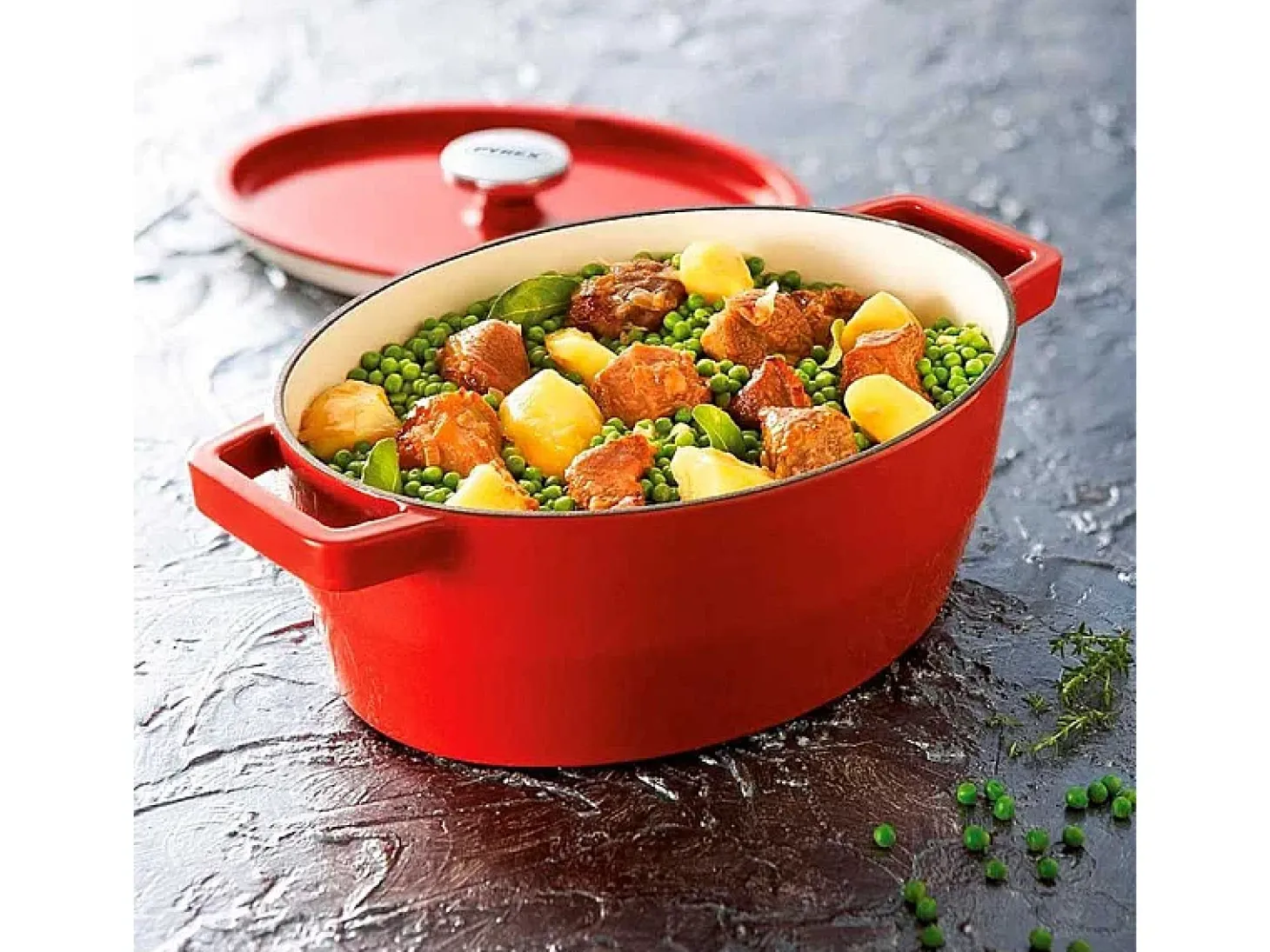 Cacerola Slow Cook Pyrex 5,8L hierro fundido rojo Ø33 cm