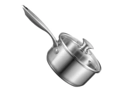 Cacerola SucceBuy en Acero Inoxidable 1,4 L con Cesta de Vapor, Cacerola con Tapa de Vidrio Y Mango Ergonomico, Lavable en Lavavajillas