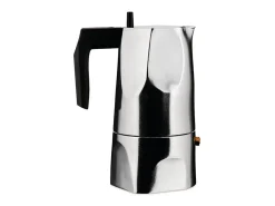 Cafetera Alessi MT18 3 Ossidiana en aluminio gris diseño Mario Trimarchi, 8,5 cm de ancho