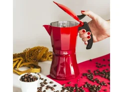 Cafetera de inducción Jata HCFA2006 6 tazas aluminio rojo Ø10 cm