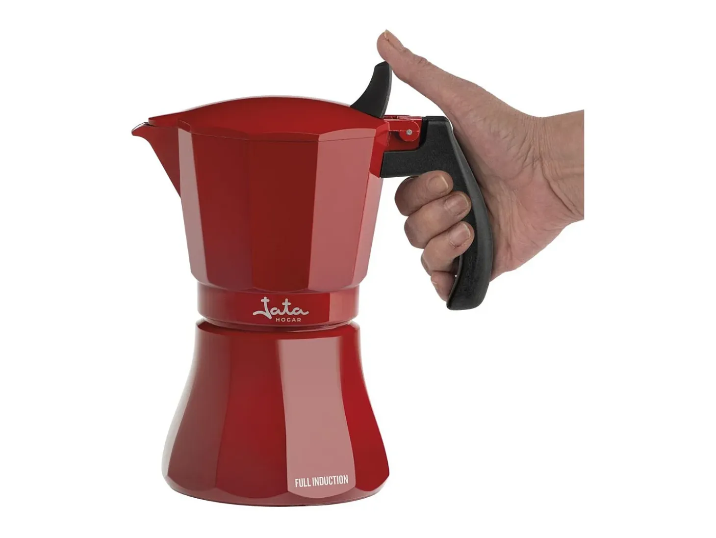 Cafetera de inducción Jata HCFA2006 6 tazas aluminio rojo Ø10 cm