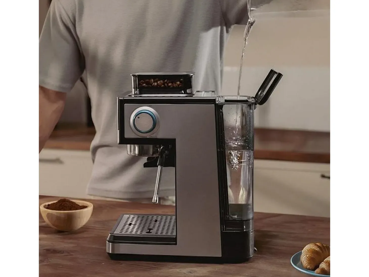 Cafetera Espresso Cecotec Power Espresso 20 Grind 1350W 1-2 tazas 1,7L negro