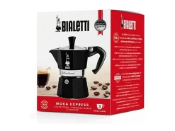 Cafetera Italiana Bialetti Moka Express 3 Tazas 100ml Negra - Compatible con Todos los Fuegos Excepto Inducción
