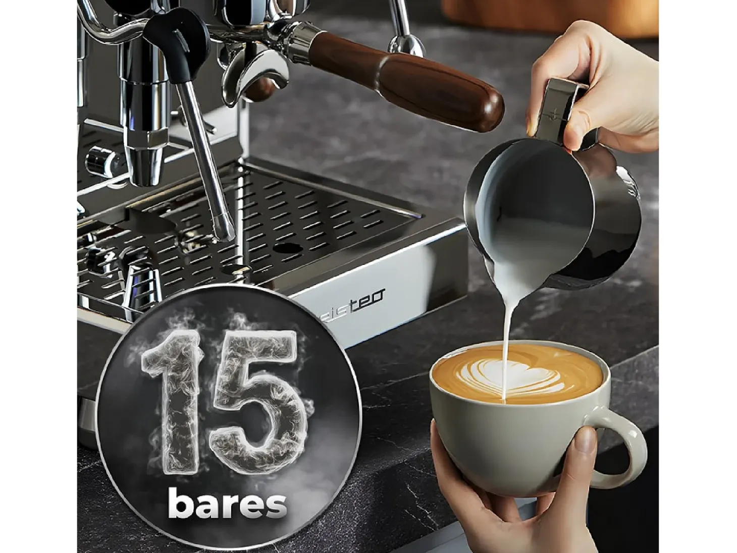 Cafetera superautomática Cecotec Baristeo Iconic 2440W 1,7L 15 bares inox