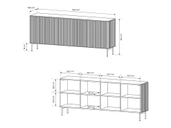 Cajonera, cachemir, 195,2 x 81,2 x 39,8 cm