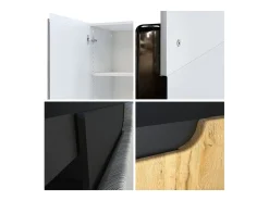 Cajonera Logan, Cómoda con 2 Puertas, blanco mate/blanco mate (82 x 78 x 37 cm)
