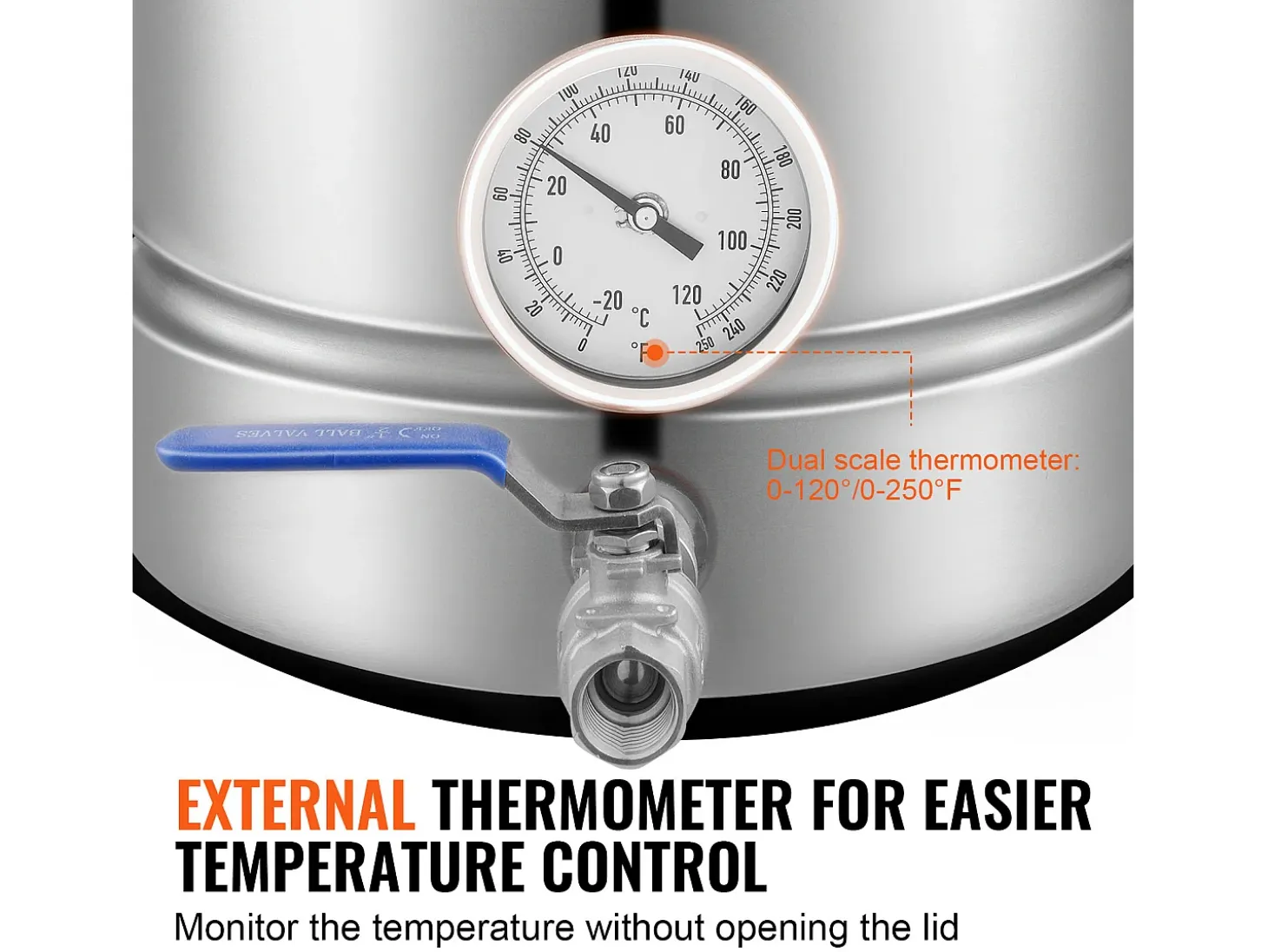 Caldera de Elaboración de Cerveza SucceBuy de Acero Inoxidable de 19L, Hervidor de Fondo Triple, Suministros de Elaboración de Cerveza Casera, Tapa, Termómetro