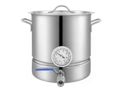 Caldera de Elaboración de Cerveza SucceBuy de Acero Inoxidable de 19L, Hervidor de Fondo Triple, Suministros de Elaboración de Cerveza Casera, Tapa, Termómetro
