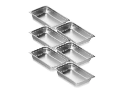 Calderos de Vapor SucceBuy para Hoteles, Lote de 6, en Acero Inoxidable, Profundidad 10 cm