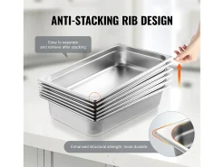 Calderos de Vapor SucceBuy para Hoteles, Lote de 6, en Acero Inoxidable, Profundidad 10 cm