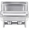 Calentadores de Comida SucceBuy Juego de Platos Calentadores Rectangulares de 4 Piezas de 7.5 L, Acero Inoxidable
