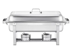 Calentadores de Comida SucceBuy Juego de Platos Calentadores Rectangulares de 4 Piezas de 7.5 L, Acero Inoxidable