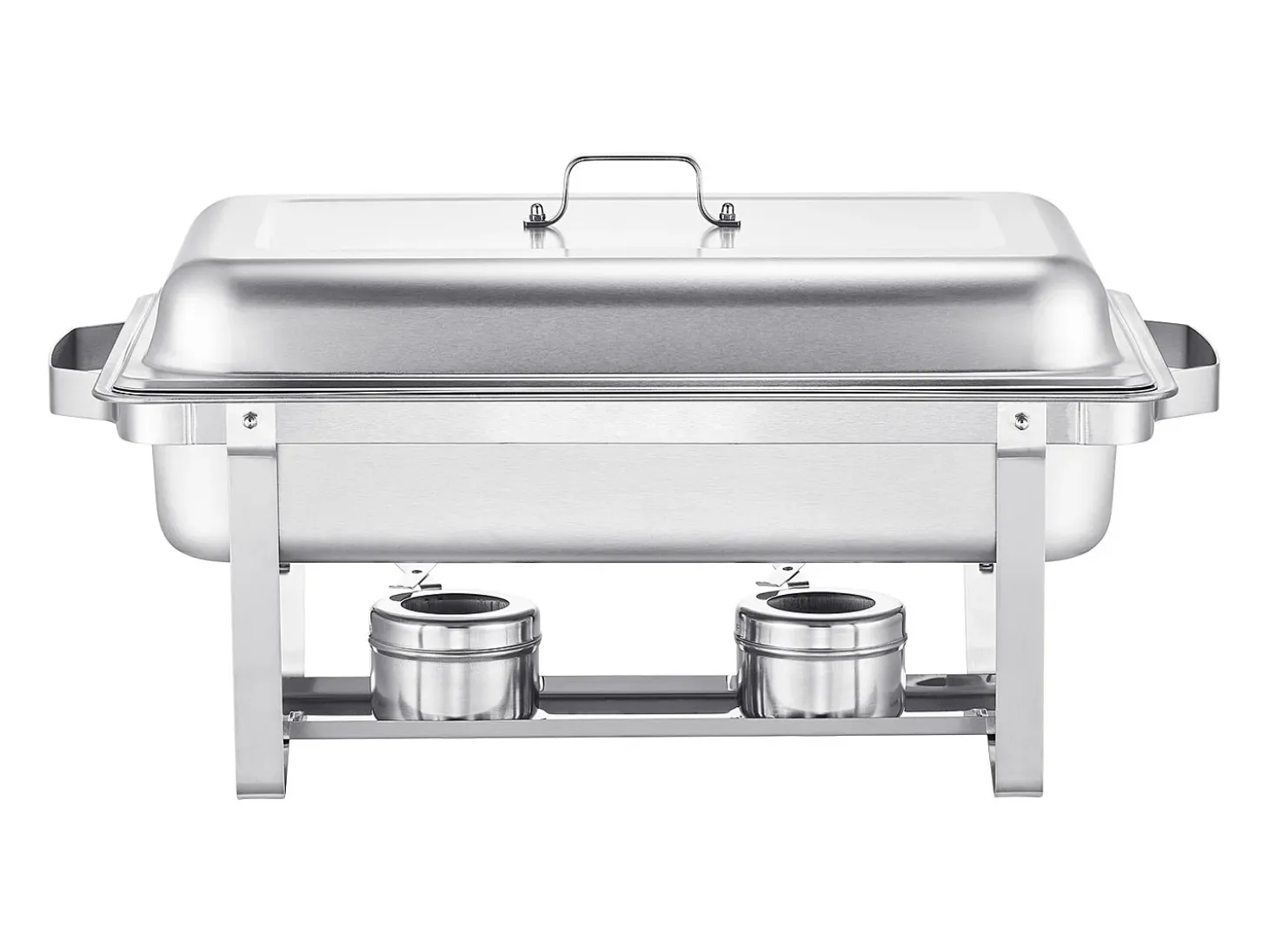 Calentadores de Comida SucceBuy Juego de Platos Calentadores Rectangulares de 4 Piezas de 7.5 L, Acero Inoxidable