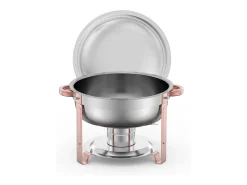Calentadores de Comida SucceBuy Juego de 4 Calentadores de Bufé Redondos de 4.7 L, con Tapa, con 4 Cuencos de Gran Capacidad, Tapa y Pinzas, Ideal para Bufés