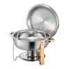 Calentadores de Comida SucceBuy Juego de 4 Calentadores de Bufé Redondos de 4.7 L, de Acero Inoxidable, con 4 Cuencos de Gran Capacidad, Tapa y Pinzas