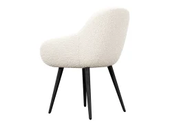 CANCUN-Silla en tejido rizo Crudo y patas metal negro (x2)