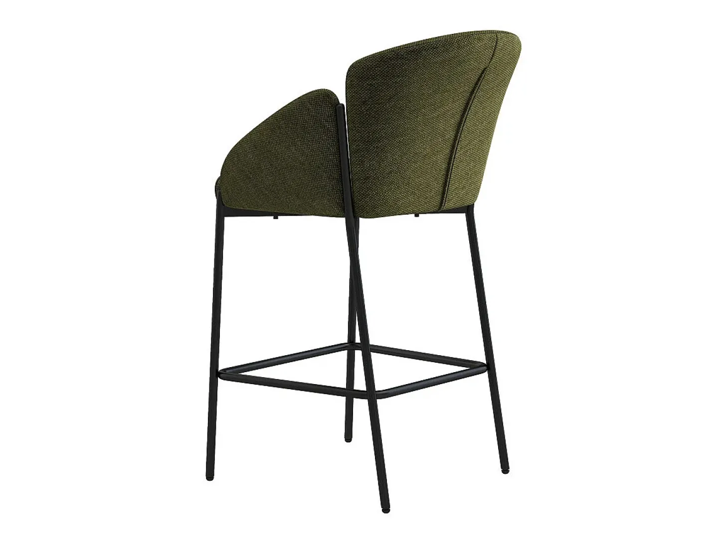 CANDICE-Silla de bar de tela verde (x2)