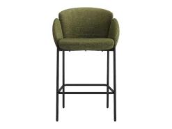 CANDICE-Silla de bar de tela verde (x2)