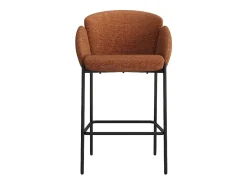 CANDICE-Silla de bar de tela terracota (x2)
