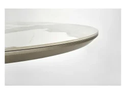Cappuccino extensible de metal y mármol mesa de comedor 160cm Calexo