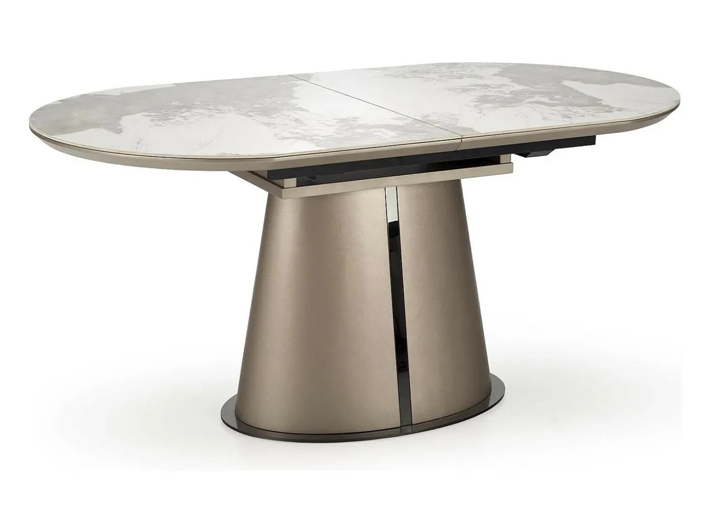 Cappuccino extensible de metal y mármol mesa de comedor 160cm Calexo