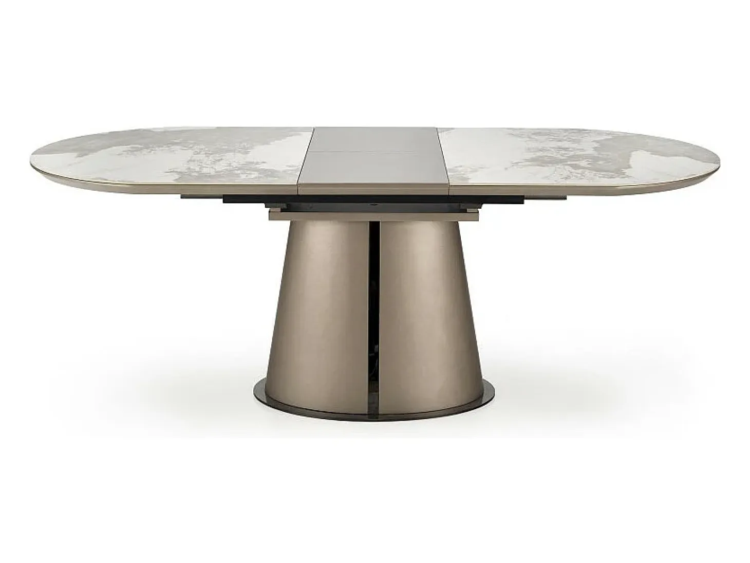 Cappuccino extensible de metal y mármol mesa de comedor 160cm Calexo