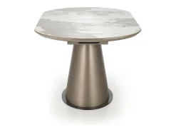 Cappuccino extensible de metal y mármol mesa de comedor 160cm Calexo