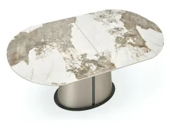 Cappuccino extensible de metal y mármol mesa de comedor 160cm Calexo