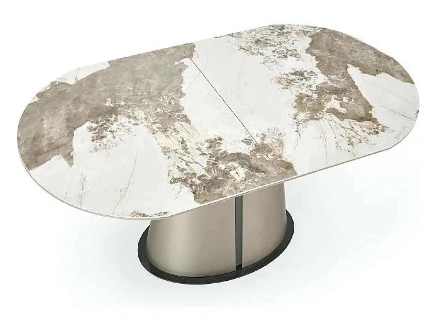 Cappuccino extensible de metal y mármol mesa de comedor 160cm Calexo