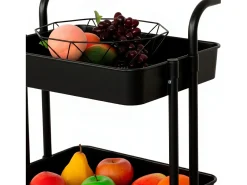 Carrito almacenaje cocina melamina/metal 42x84.5x38 cm