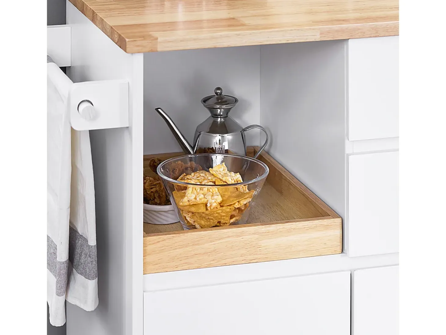 Carrito Auxiliar de Cocina con 2 Cajones FKW123-WN SoBuy ES