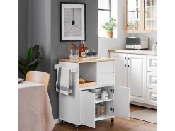 Carrito Auxiliar de Cocina con 2 Cajones FKW123-WN SoBuy ES