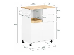 Carrito Auxiliar de Cocina con 2 Cajones FKW123-WN SoBuy ES