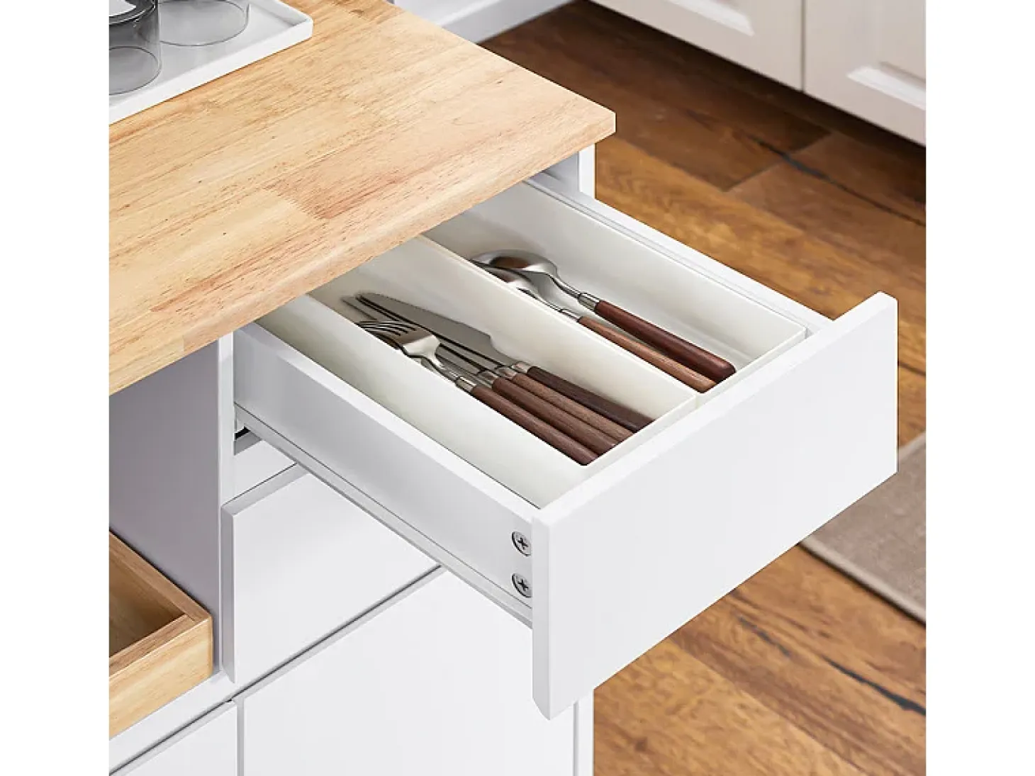 Carrito Auxiliar de Cocina con 2 Cajones FKW123-WN SoBuy ES