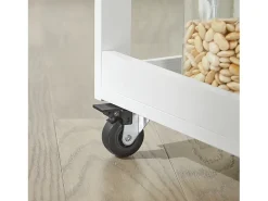 Carrito Auxiliar de Cocina Tres estantes y una Puerta 60x40x90cm Blanco FKW75-WN SoBuy ES